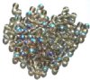 50  6mm Transparent Black Diamond AB Round Glass Beads
